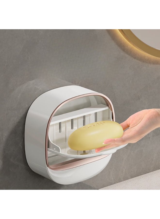 Arabash Luxury Wall-Mounted Soap Dish with Lid & Drainage – Waterproof ABS Soap Holder for Bathroom & Shower - Image 2